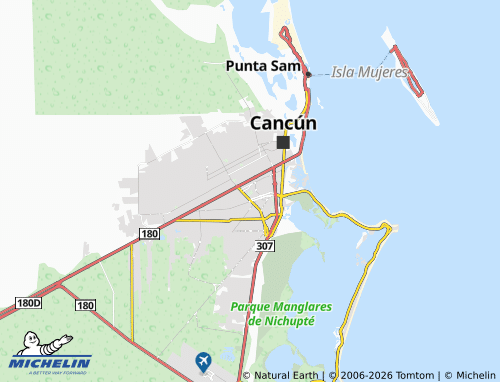 MICHELIN Fuentes de Cancún map - ViaMichelin