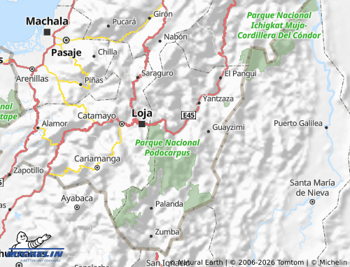 Kaart MICHELIN Zamora Chinchipe - ViaMichelin