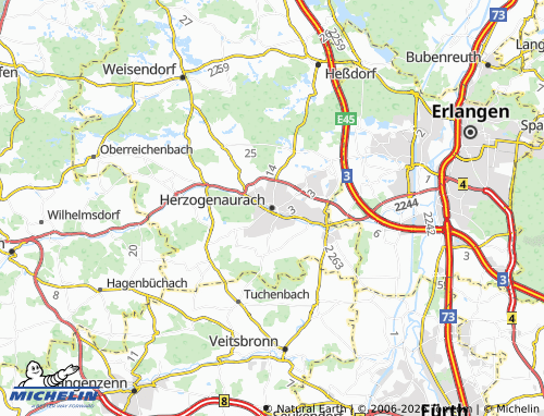 Carte MICHELIN Herzogenaurach - ViaMichelin