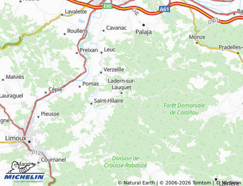 Mappa MICHELIN Ladern-sur-Lauquet - ViaMichelin