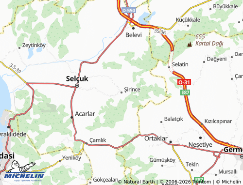 MICHELIN Şirince map - ViaMichelin