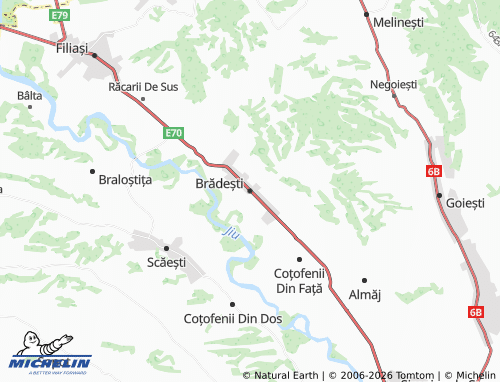 MICHELIN-Landkarte Brădești - ViaMichelin