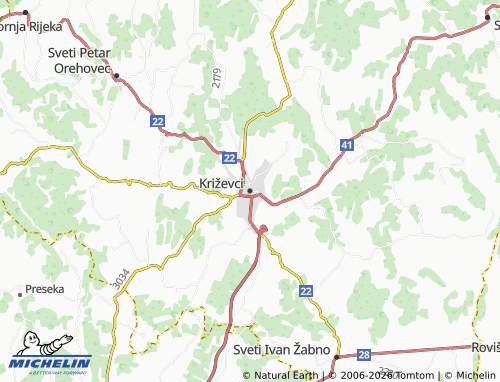 Kaart MICHELIN Križevci - ViaMichelin
