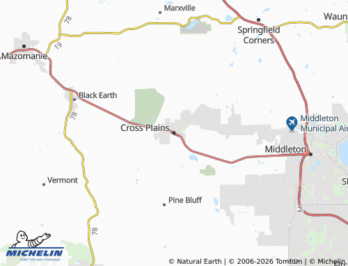 Mappa MICHELIN Cross Plains - ViaMichelin