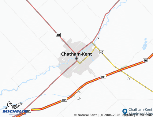 Kaart MICHELIN Chatham-Kent - ViaMichelin