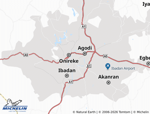 MICHELIN Oke Aremo map - ViaMichelin