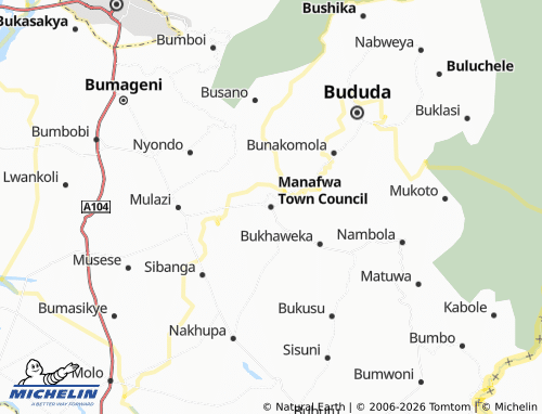 MICHELIN-Landkarte Manafwa Town Council - ViaMichelin