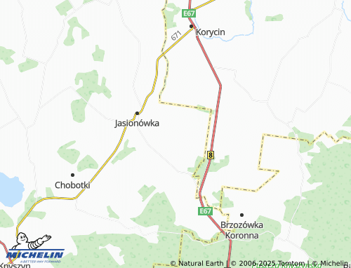 MICHELIN Czarnystok map - ViaMichelin