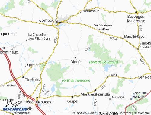 MICHELIN Dingé map - ViaMichelin