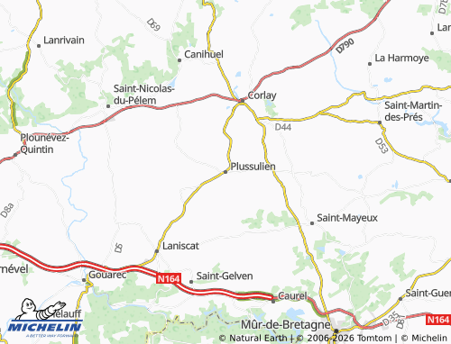 MICHELIN Plussulien map - ViaMichelin