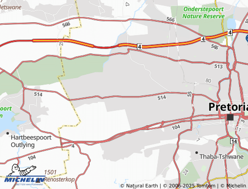 MICHELIN Magaliesmoot AH map - ViaMichelin