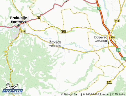 Mapa MICHELIN Žitorađa - ViaMichelin
