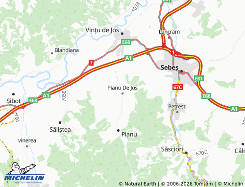 Mapa MICHELIN Pianu De Jos - ViaMichelin