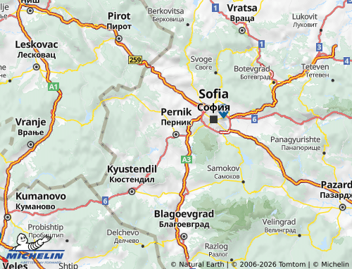 Carte MICHELIN Pernik - ViaMichelin
