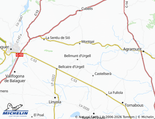 MICHELIN-Landkarte Bellmunt d'Urgell - ViaMichelin