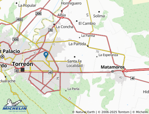 MICHELIN Santa Fe Localidad map - ViaMichelin