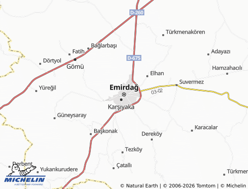 Mappa MICHELIN Emirdağ - ViaMichelin