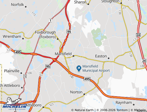 Mapa MICHELIN Mansfield - ViaMichelin
