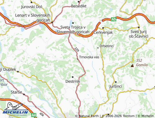 MICHELIN Trnovska vas map - ViaMichelin