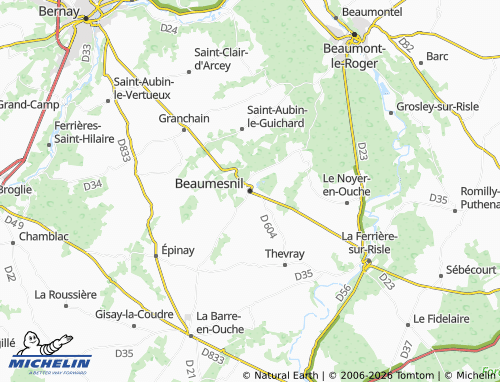 Mappa MICHELIN Beaumesnil - ViaMichelin