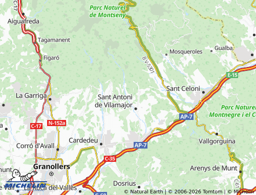 Carte MICHELIN Sant Pere de Vilamajor - ViaMichelin