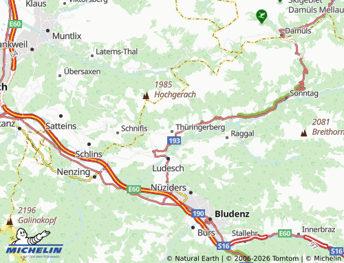 MICHELIN Thüringerberg map - ViaMichelin