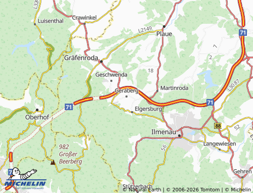 Kaart MICHELIN Geraberg - ViaMichelin