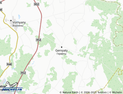 MICHELIN Gervyaty map - ViaMichelin