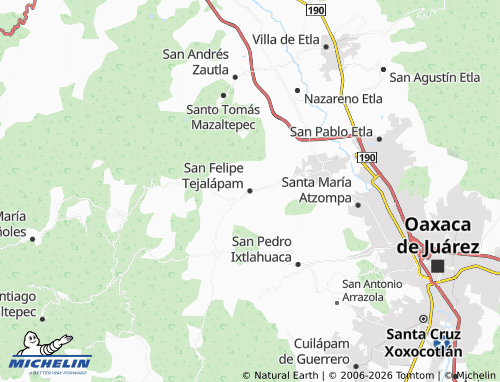 MICHELIN San Felipe Tejalápam map - ViaMichelin