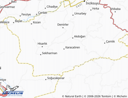 Mappa MICHELIN Karacaören - ViaMichelin