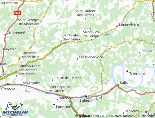 MICHELIN Pressignac-Vicq map - ViaMichelin