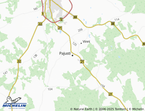MICHELIN Pajusti map - ViaMichelin