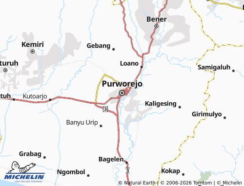 MICHELIN Purworejo map - ViaMichelin