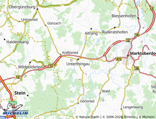 Mappa MICHELIN Unterthingau - ViaMichelin