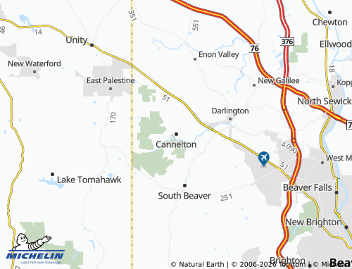 Carte MICHELIN Cannelton - ViaMichelin