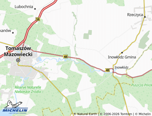 MICHELIN Spała map - ViaMichelin