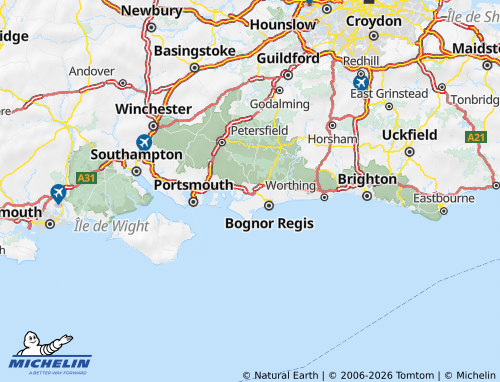 Carte MICHELIN West Sussex - ViaMichelin
