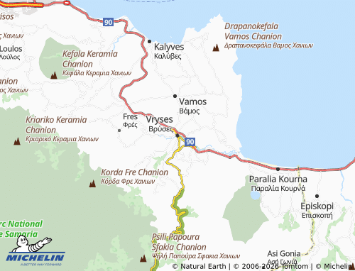 MICHELIN Vryses map - ViaMichelin