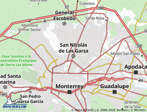 Mappa MICHELIN San Nicolás de los Garza - ViaMichelin