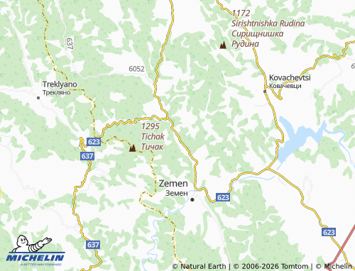 MICHELIN Vranya stena map - ViaMichelin