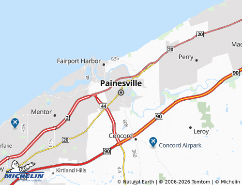Kaart MICHELIN Painesville - ViaMichelin