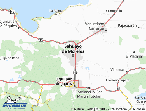 Mapa MICHELIN Sahuayo de Morelos - ViaMichelin