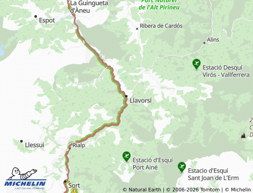 Carte MICHELIN Llavorsí - ViaMichelin