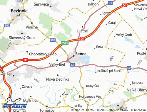 MICHELIN Senec map - ViaMichelin