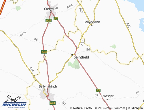 MICHELIN Saintfield map - ViaMichelin