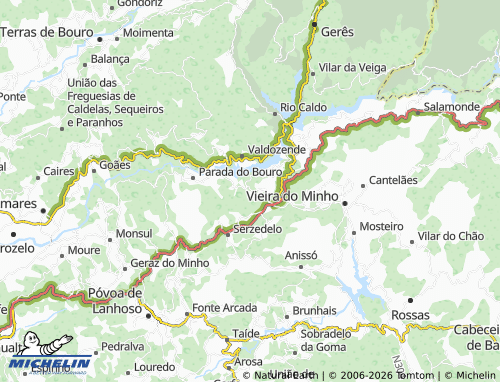 Mapa MICHELIN União das Freguesias de Caniçada e Soengas - ViaMichelin