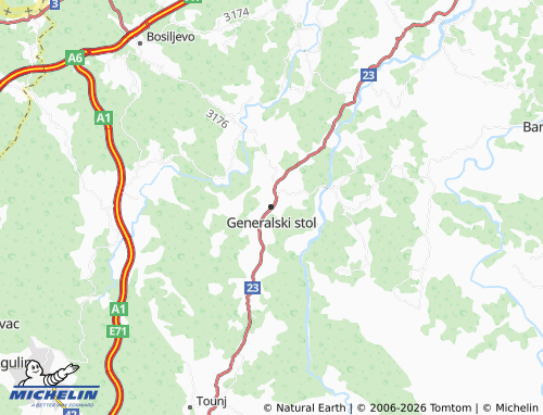 Mapa MICHELIN Generalski stol - ViaMichelin