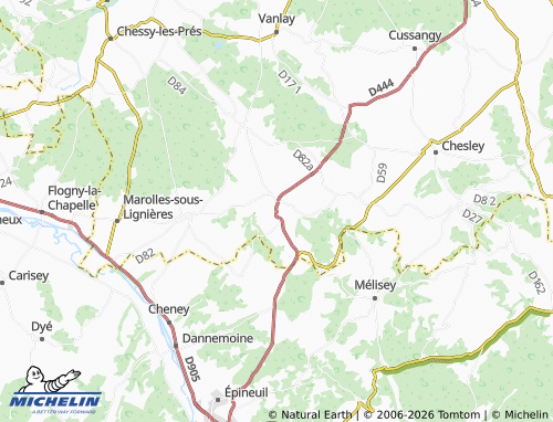 Mappa MICHELIN Coussegrey - ViaMichelin