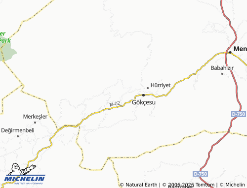 MICHELIN Güney Gökçesu map - ViaMichelin