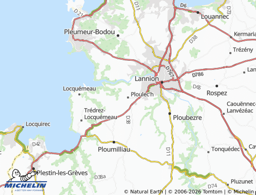 MICHELIN Ploulec'h map - ViaMichelin